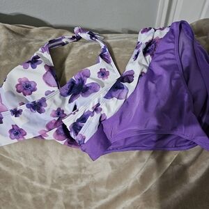Purple Floral Bikini Set